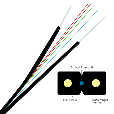 envoltura externa del negro del PVC LSZH del cable de fribra óptica del diámetro de 2.0m m 3.0m m