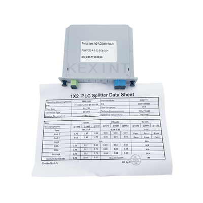 Tipo de tarjeta óptica del solo modo G657A1 FTTH LGX del divisor SC/UPC del PLC de la fibra de KEXINT 1x2