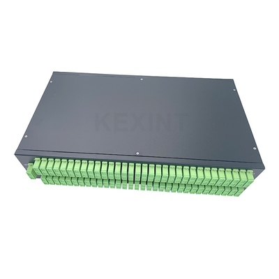 KEXINT 2 PCS 1X 64 SC APC Fibra óptica PLC Splitter 2U ODF 19 pulgadas de rack Panel de parches de fibra óptica