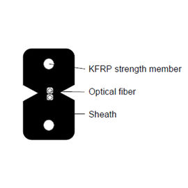 Tamaño multi del color blanco del negro del cable GJXFH 1G657A2 de la red de la fibra óptica de KFRP