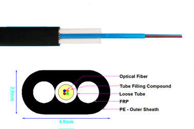Relámpago plano del tubo del descenso de FRP Mini Fiber Optic Armoured Cable proteger NO flojamente