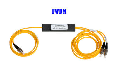 Aislamiento del multiplexor FC APC T1550 TV 1*2 45dB de la división de la longitud de onda de FWDM