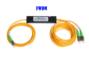 Aislamiento del multiplexor FC APC T1550 TV 1*2 45dB de la división de la longitud de onda de FWDM