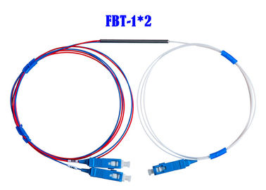 Conector óptico 1310 del SC APC del WDM de la fibra del acoplador de FBT 1×2 mini 0,9 50/50 1490 1550