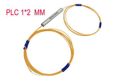 Divisor con varios modos de funcionamiento 50/125 del PLC de la fibra óptica 1×2 0,9 Hytrel 850nm anaranjado