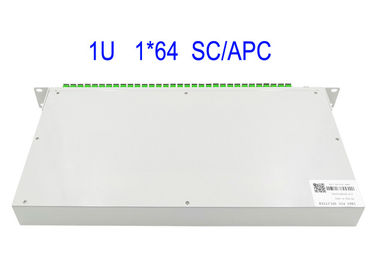 caja del divisor SC/APC del PLC de la fibra óptica del × 64 SM del soporte de estante 1U 1 19 pulgadas de blanco