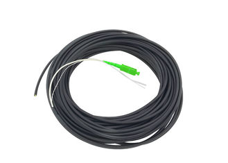 Cordón de remiendo óptico de 4,0 FTTH de descenso de la fibra negra del cable con 2,0 el conector SC/APC