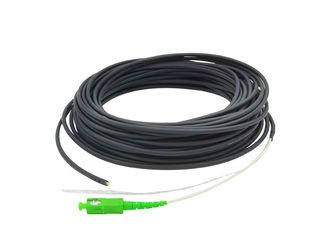 Cordón de remiendo óptico de 4,0 FTTH de descenso de la fibra negra del cable con 2,0 el conector SC/APC