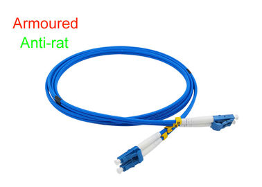 Conector interior óptico del cordón de remiendo de la fibra acorazada del duplex 3,0 SOS DX LC/UPC