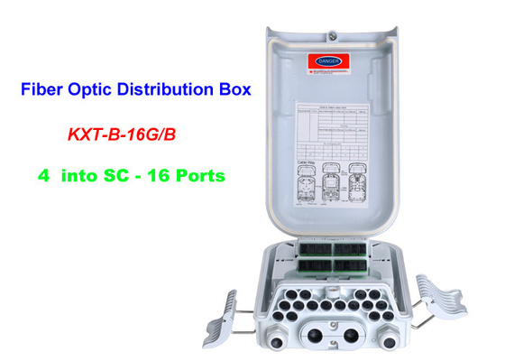 16 ~ 96 caja de distribución de la fibra óptica de los corazones FTTH 4 en polo de la tenencia del montaje en la pared de los puertos del SC 16