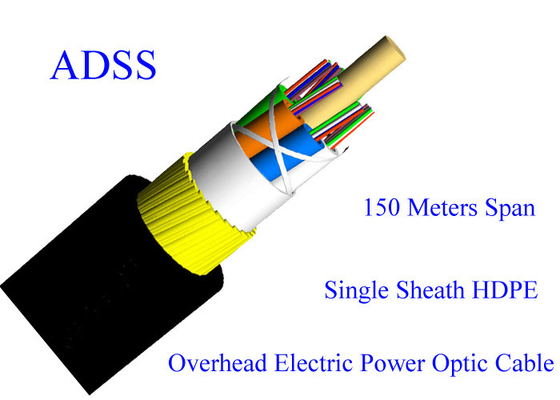 Cable de fribra óptica acorazado de arriba de Electric Power ADSS ninguna envoltura externa resistente de la pista acorazada