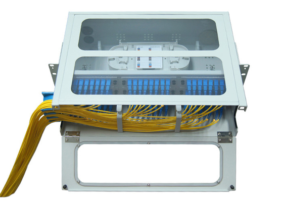El panel de remiendo de la fibra óptica del estante del SC LC 48 96 19 portuarios U que deslizan el tipo top transparente