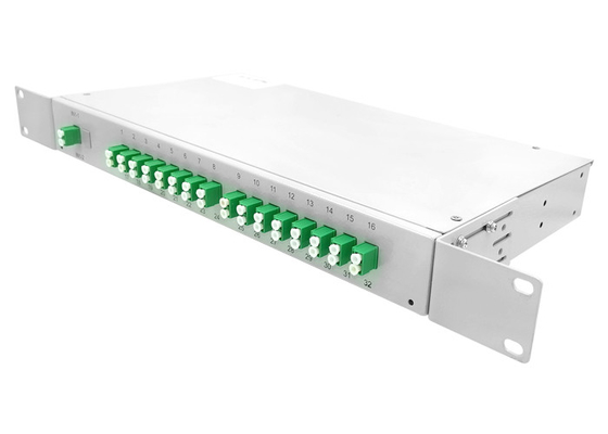 divisor del PLC de la fibra óptica del × 32 SM del soporte de estante 1U 1 19 pulgadas conector de LC/de APC