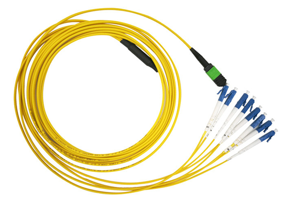 Modo LSZH G657A2 del cordón de remiendo de la fibra óptica de MTP MPO SM 12 LC solo resistente al doblez
