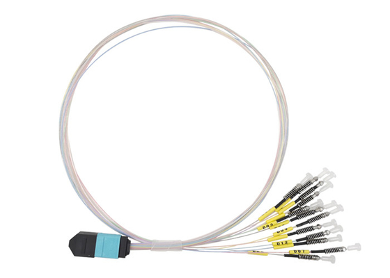 40G MTP MPO al cable de fribra óptica con varios modos de funcionamiento desnudo USCONEC del cordón de remiendo de la virola OM3 del LC