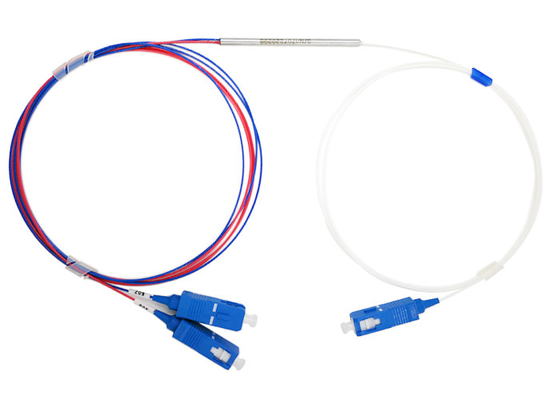 Acoplador óptico 1×2 mini 0,9 SC/UPC del poder FBT 20/80 de la fibra no uniforme de Dwdm