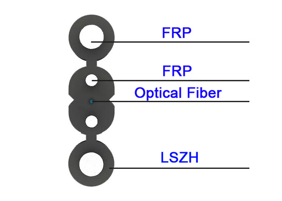 Cable acorazado de la fibra óptica del descenso de la raíz doble 1cores G657A1