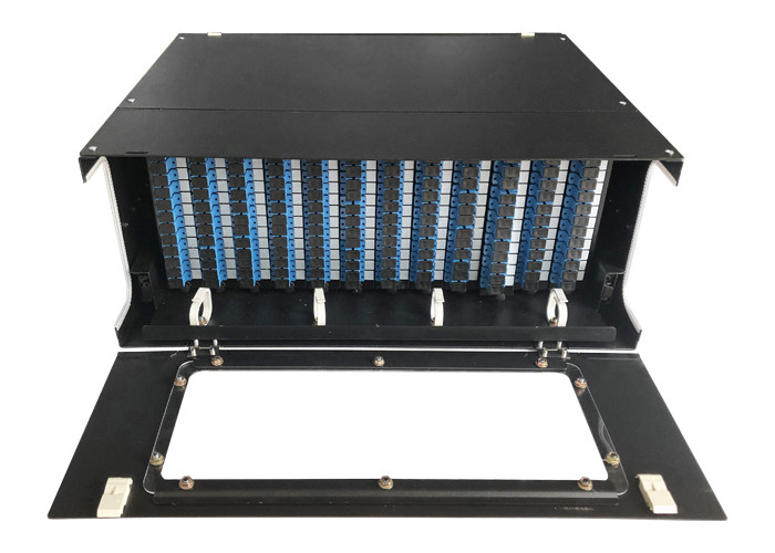 El panel de remiendo óptico de ODF 144FO SC/UPC 4U con 12 casetes