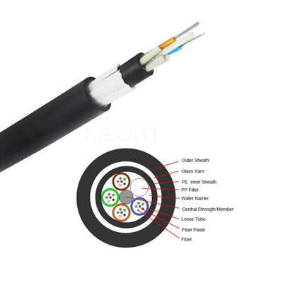 Solo modo GYFTY63 Corning del roedor de la fibra óptica de la base acorazada no metálica anti del cable 144