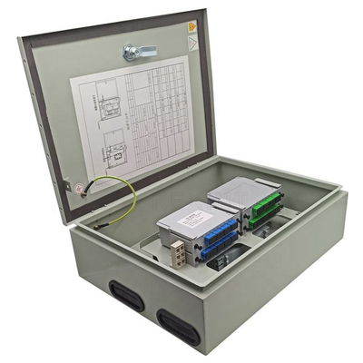 2 caja de distribución de la fibra óptica del divisor del PLC de las PC 1X16, caja de conexiones de fibra óptica del metal
