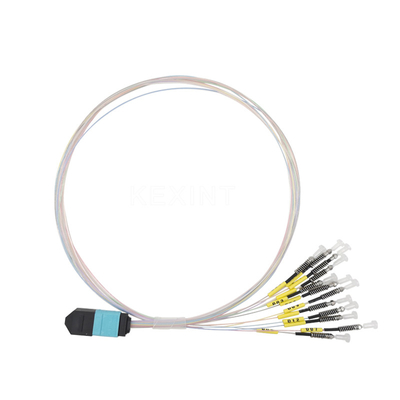 Virola con varios modos de funcionamiento OM3 OM4 12 del cable del remiendo de la fibra óptica de FTTH MTP LC fibras 0.7m m los 0.5m