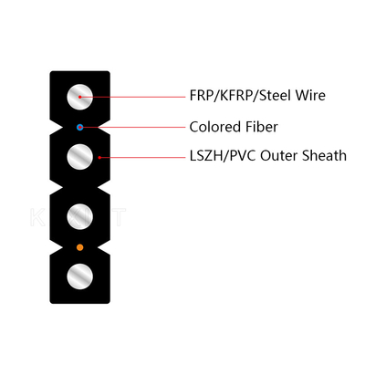 Cable de descenso óptico de fibra KEXINT FTTH Cable de mariposa paralelo simétrico GJSPXH