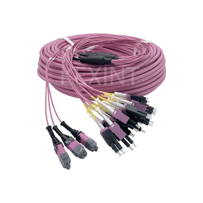 KEXINT FTTH MPO LC Uniboot OM4 Cordón de remiendo de fibra óptica Grado B 3*12 36 núcleos multimodo