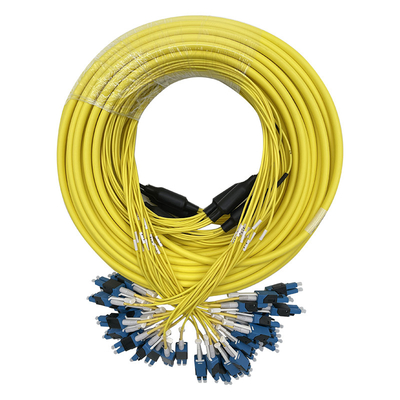 Color amarillo de los corazones del cordón de remiendo de la fibra óptica del solo modo G657A2 36 con de vaivén