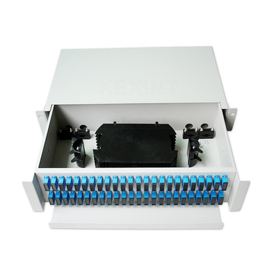 Tipo del cajón de la base 2U del panel de remiendo de KEXINT FTTH ODF 96 para las telecomunicaciones