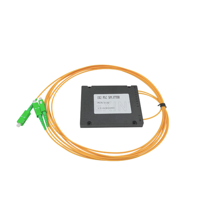 SC APC tipo uso del ABS del divisor del PLC de la fibra óptica de 3,0 milímetros 1x2 para la caja de distribución de 2 corazones