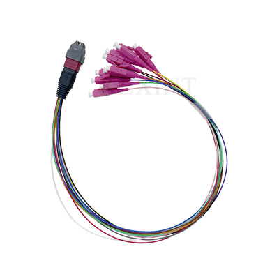 12 núcleos de fibra óptica cable de tronco Om4 Mtp/Pc Hombre - Lc/Upc Fanout 0,9mm 40cm