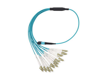 Explote a la hembra del cordón de remiendo de MTP MPO 6 al tipo azul de la fibra LSZH de DX LC 12 de B