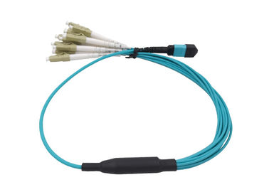 Explote a la hembra del cordón de remiendo de MTP MPO 6 al tipo azul de la fibra LSZH de DX LC 12 de B