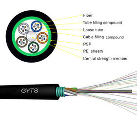 Cable acorazado de la fibra óptica 8,0 del conducto 7,0 para el uso al aire libre G652D GYTS 24 48B1.3