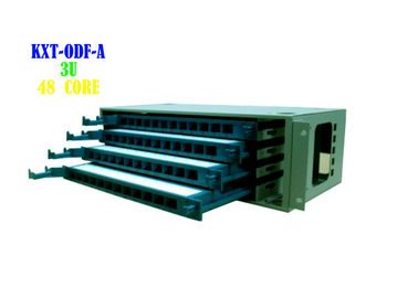 48 gabinetes del panel de remiendo de fibra portuarios del estante, base del panel 3U 48 de la fibra del SC ODF