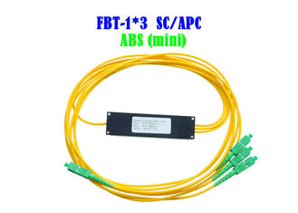 Alta confiabilidad del pequeño de la red del WDM 1×3 de la fibra del SC APC ABS óptico del conector