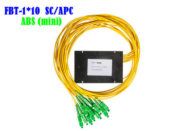 Divisor óptico SC/APC 1310 del WDM de las telecomunicaciones FBT 1×10 del CCTV 1550 ABS 1*10 del divisor 50/50