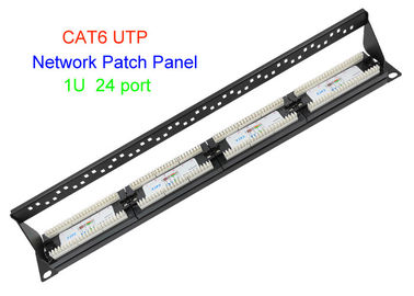 1U 19 el panel de remiendo portuario de la red de Lan Cable 2U CAT5E CAT6 24 del cobre de UTP de la pulgada 48 RJ45