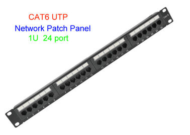 1U 19 el panel de remiendo portuario de la red de Lan Cable 2U CAT5E CAT6 24 del cobre de UTP de la pulgada 48 RJ45