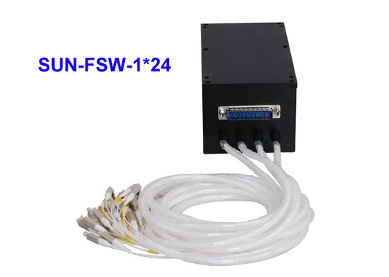 WDM mecánico 1x16 1x32 OM4 del interruptor FSW 1x24 de la fibra óptica de la pérdida de vuelta 30dB