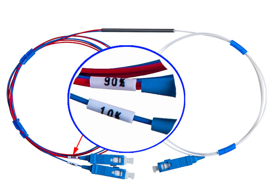 El acoplador óptico 1×2 del WDM FBT 10/90 de la red de CATV fundió paquetes afilados del divisor