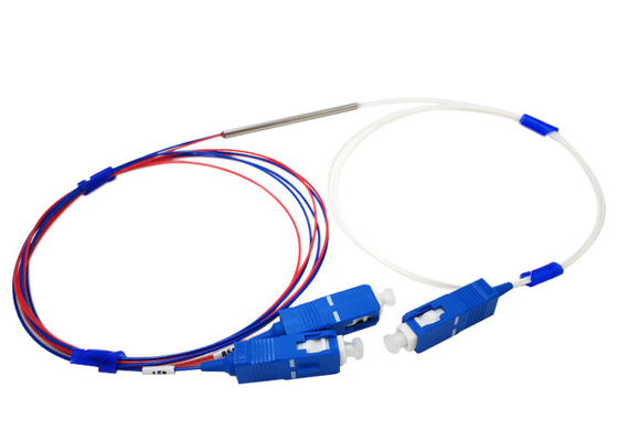 de la directividad 18dB del acoplador de la fibra mini 0,9 SC/UPC conectores óptico del WDM FBT 15/85 1×2